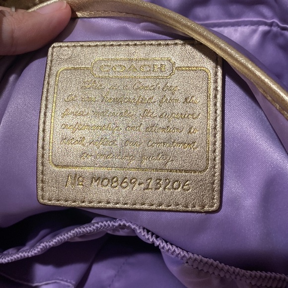 COACH ADDISON SPECTATOR 13206 Gold KHAKI JACQUARD SIGNATURE C BUSINESS HANDBAG - Picture 6 of 16